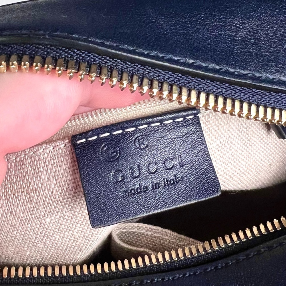 Gucci MicroGuccisima Navy Blue Satchel Bag - Picture 6 of 13